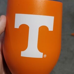 Vibrant Orange Tumbler with White Lettering